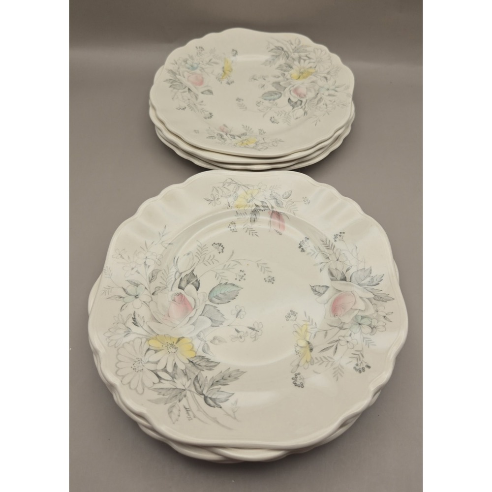 8 Vintage Dessert Plates 'Old World Charm' Pastel Roses And Daisys (#19) - Picture 3 of 8